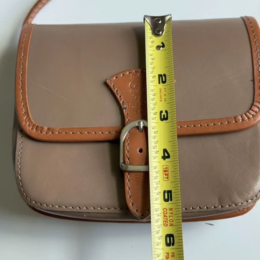 Vera Pelle Brown Leather Tan Handbag Italian Crossbody Purse
